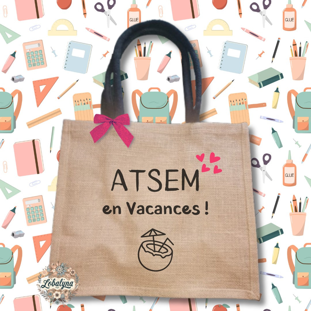 Sac cabas en toile de jute ATSEM